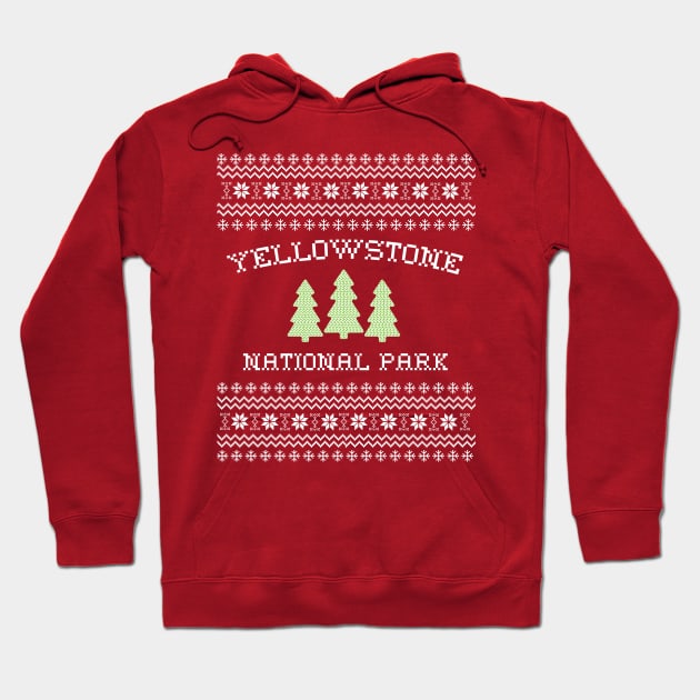 Yellowstone National Park Ugly Christmas Sweater Hoodie by roamfree